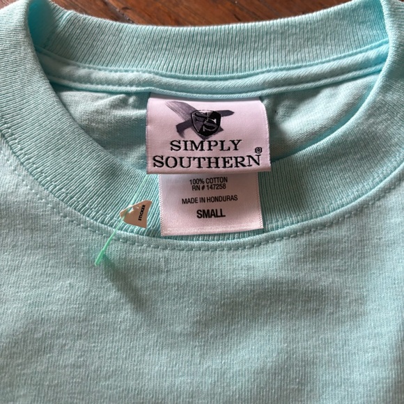 NWOT Simply Southern size S blue turtle long sleeve shirt - Picture 6 of 14